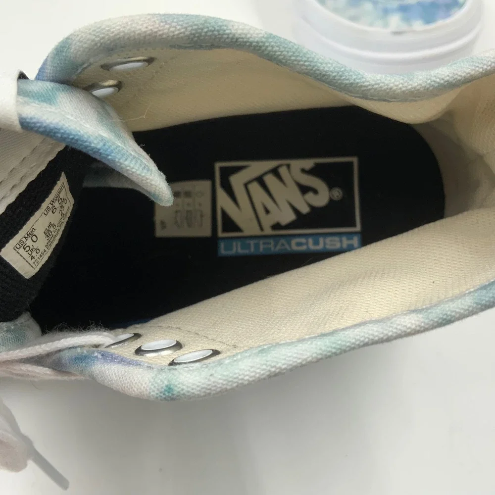 Vans Sk8-Hi Tapered Stackform Tie Dye Blue White Platform Sneakers Womens 6.5